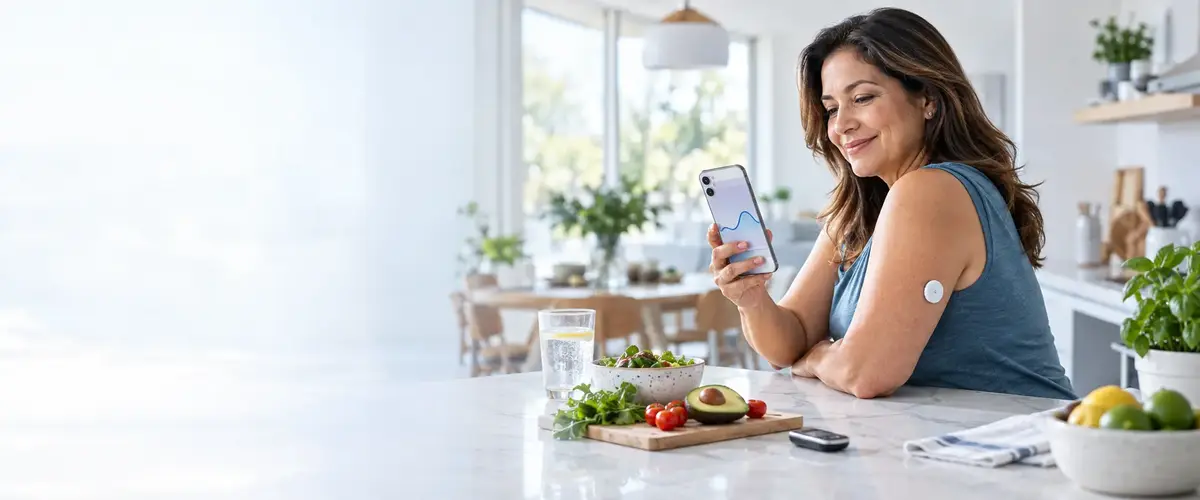 Mujer utiliza un sensor durante sus actividades cotidianas